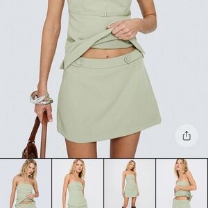 Princess Polly Mint Green Mini Skirt